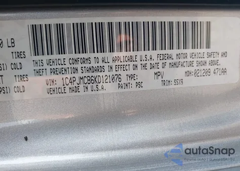 2019 Jeep Cherokee Latitude 4X4 from USA, damaged, VIN 1C4PJMCB6KD121076